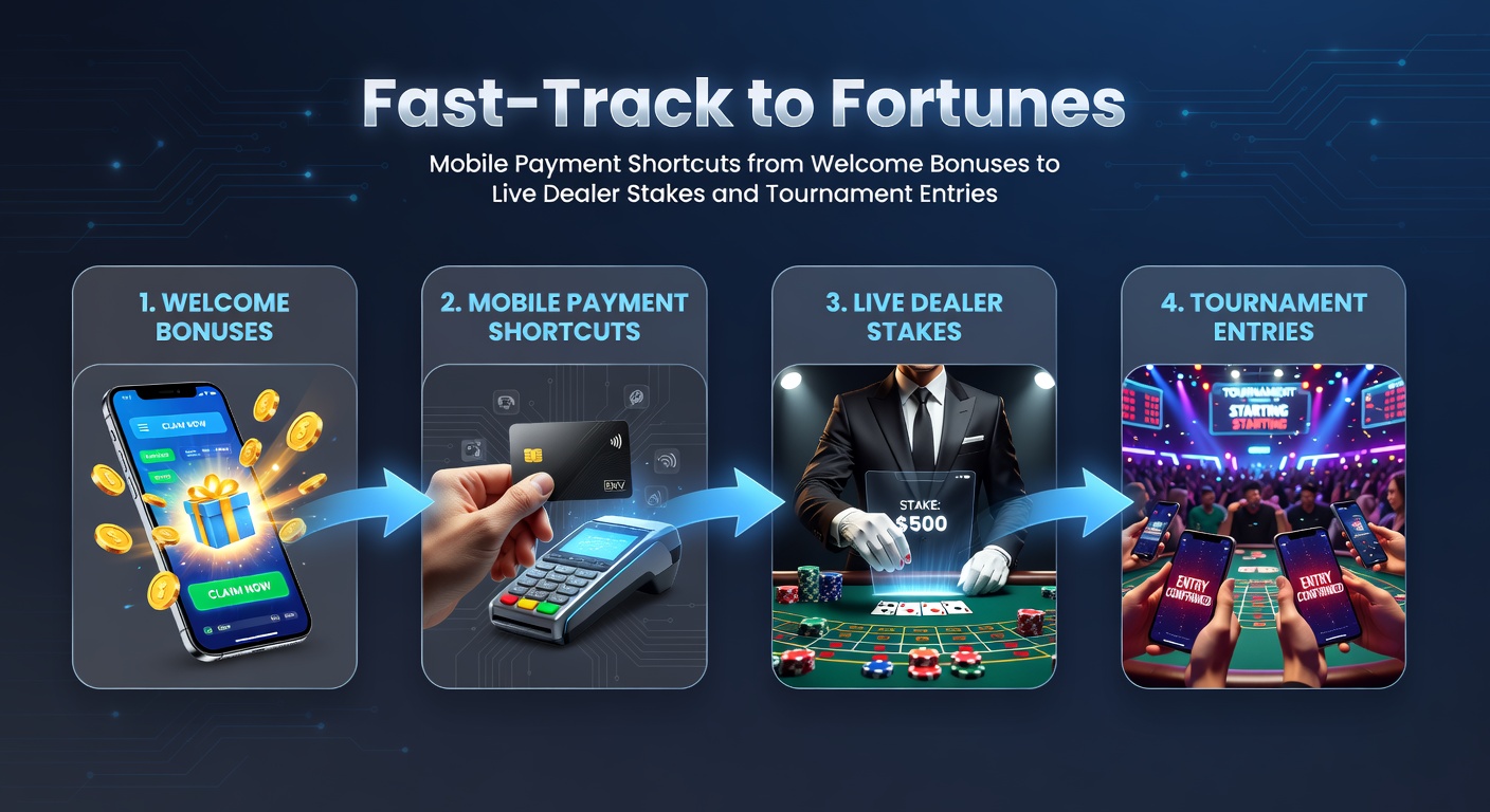 Smartphone mit Casino-App und Zahlungsoptionen im Vordergrund, symbolisiert schnelle Mobile-Zahlungen für Boni und Spiele