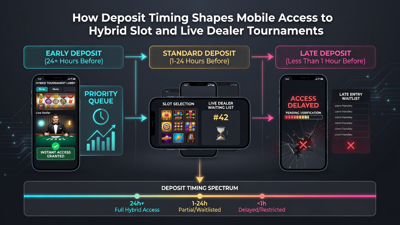 Darstellung mobiler Transaktionen während eines hybriden Turniers mit Slot- und Live-Dealer-Komponenten